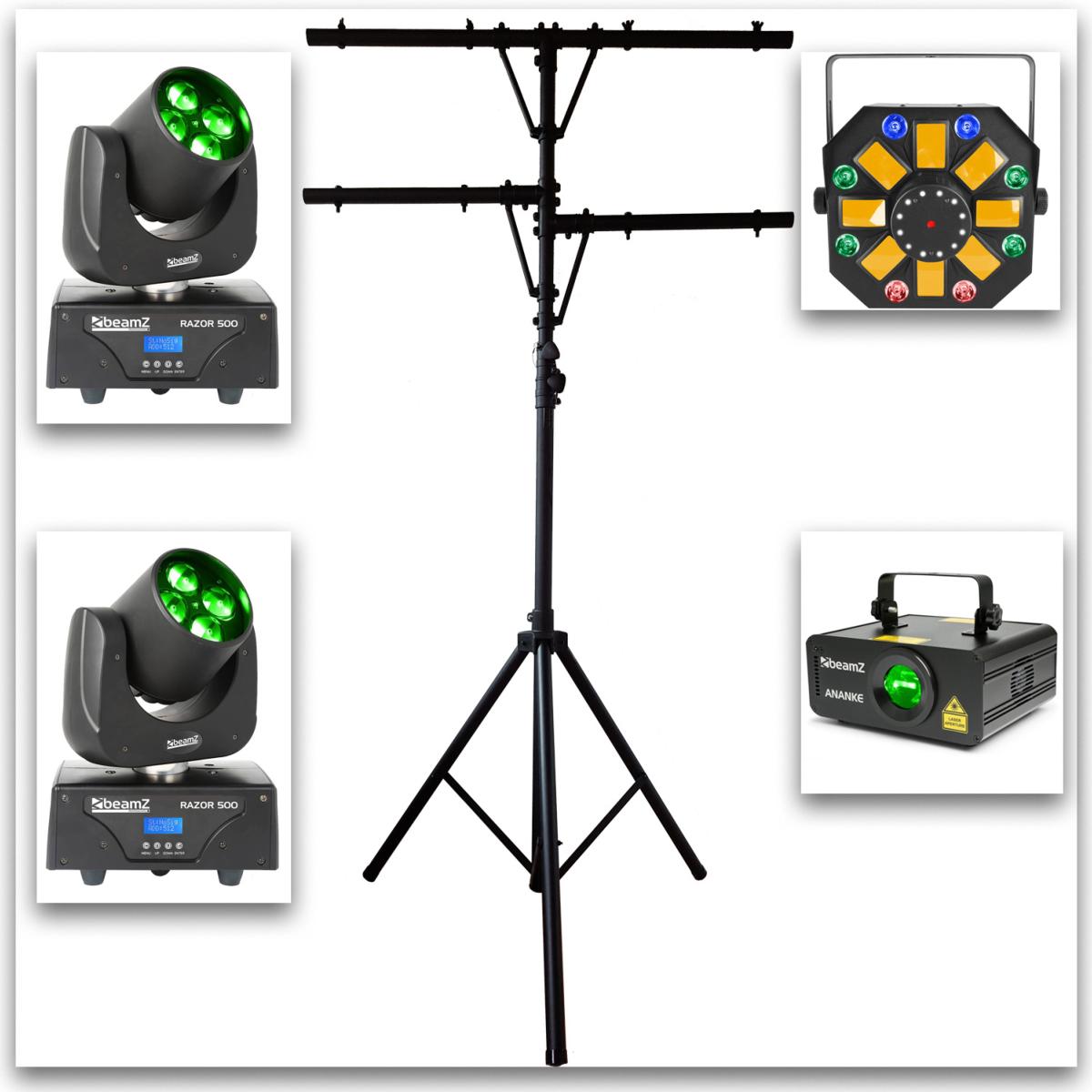 Location jeux de lumiéres - pack Wash FX + 2 lyres + Laser + pied