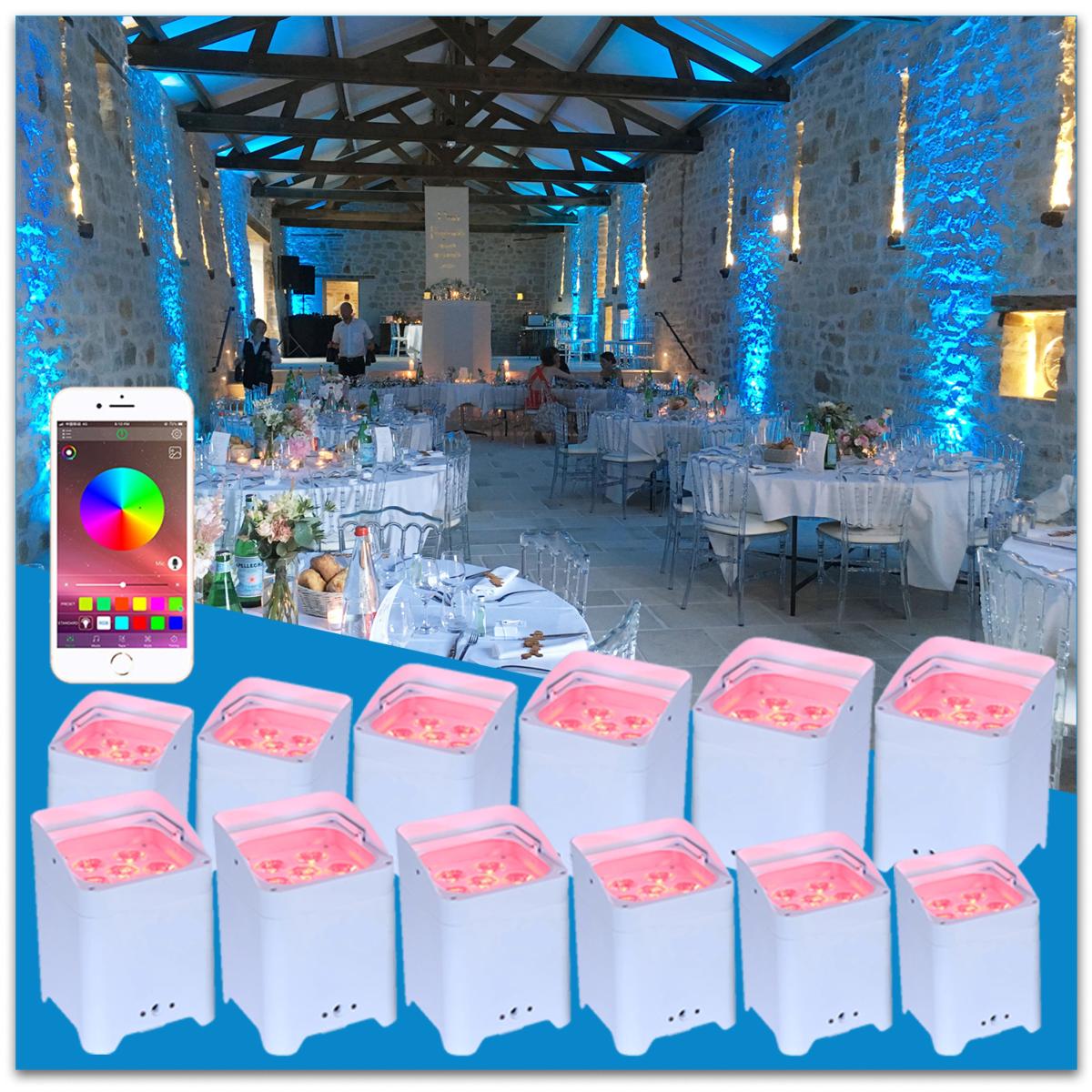 Installation lumineuse et décoration pour un mariage