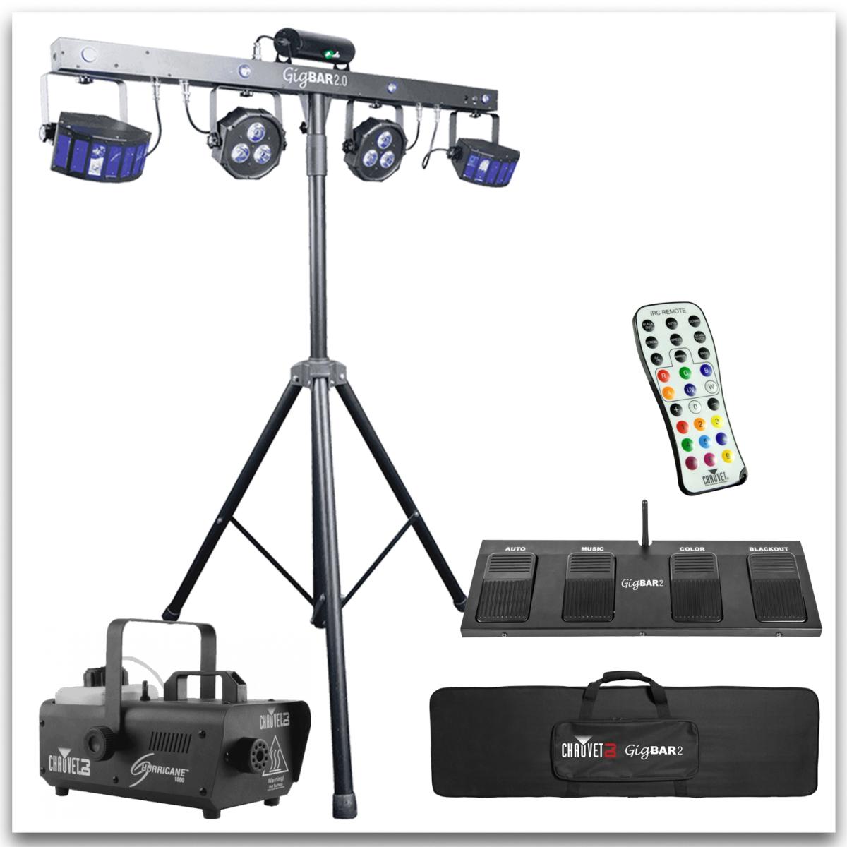 PACK JEUX DE LUMIERE DJ de 4 EFFETS + MACHINE A FUMEE + LIQUIDE