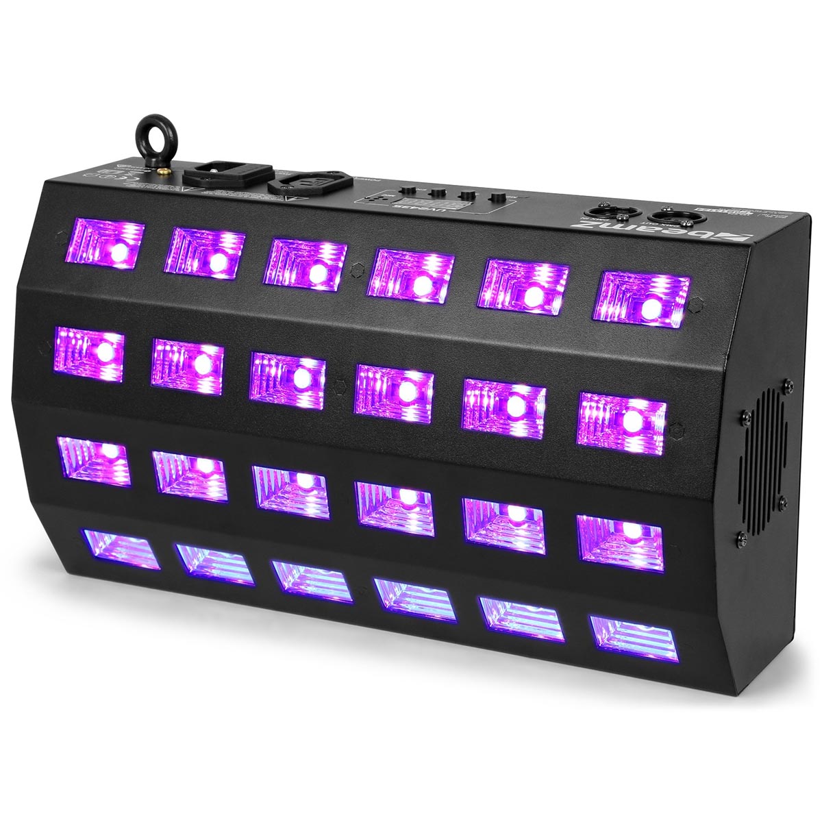 Lumière noire UV, Lumière disco stroboscopique 60W RGBW 18 LED, 395-405nm  UVA classe de longueur d'onde UV lumière pour couleur néon, Halloween