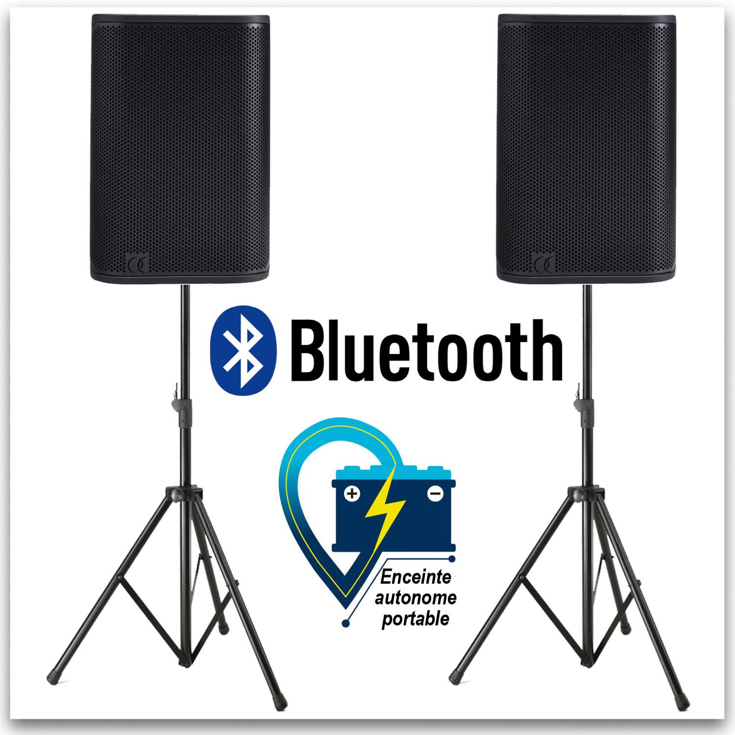 Location pack 2 enceintes — sono portable sur batterie 2 × 200 Watts RMS
