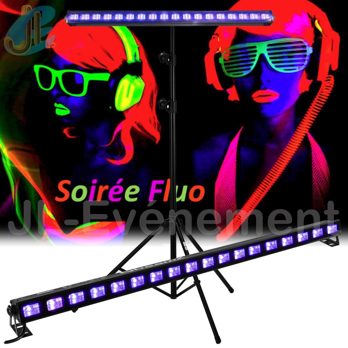 Soirée fluo - Déco fluo - Maquillage fluo - Projecteur lumière noire - UV 