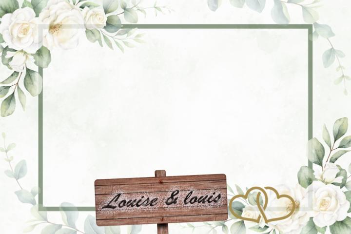 Cadre photo mariage eucalyptus – d�cor boh�me tendance – location Val‑d’Oise - Oise