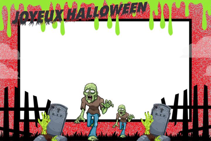 Template borne selfie Halloween – ambiance effrayante – �le‑de‑France