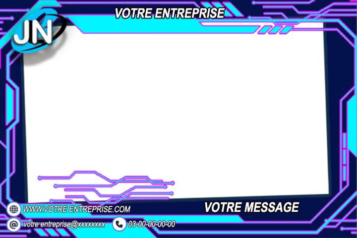 Template borne selfie tech – ambiance futuriste – �le‑de‑France