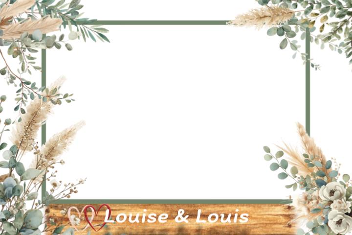 Template borne selfie mariage eucalyptus – style boh�me chic – �le‑de‑France